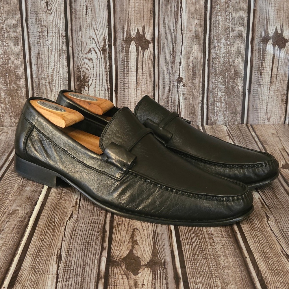 Sz 11 M Mens Bruno Magli Tabarro Mens Black Leather Loafers Dress Shoes EUC! - Picture 3 of 9